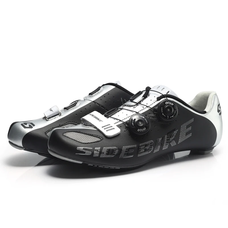 Sidbeike велосипедная обувь дорожный углерод, Сверхлегкий шоссейный велосипед обувь мужские велосипедные кроссовки самозакрывающийся Профессиональный дышащий - Цвет: Black
