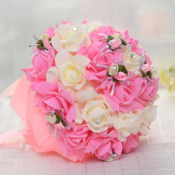 

All New Handmade Mixed PE Rose Artificial Flowers For Bridesmaid Bridal Bouquet Wedding Flower Bouquets Wedding Decoration S-33