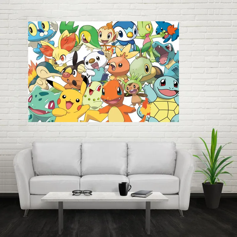 Poster Tissu Décoration Mur Pokemon