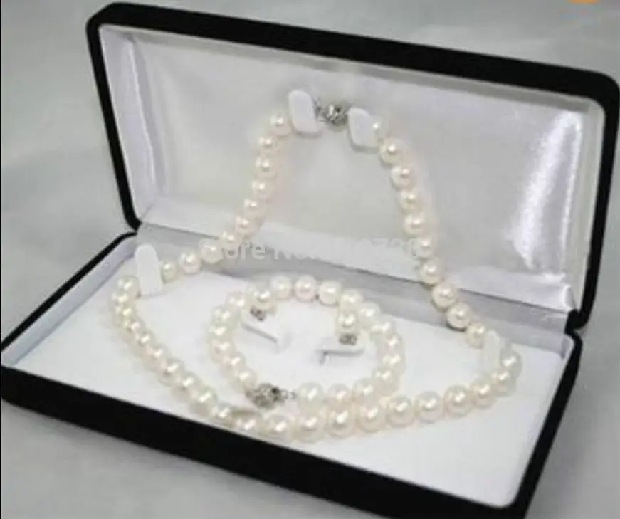 

Jewelry 00917 8-9MM White Akoya Cultured Pearl Necklace Bracelet Earring Set AAA(no box) new