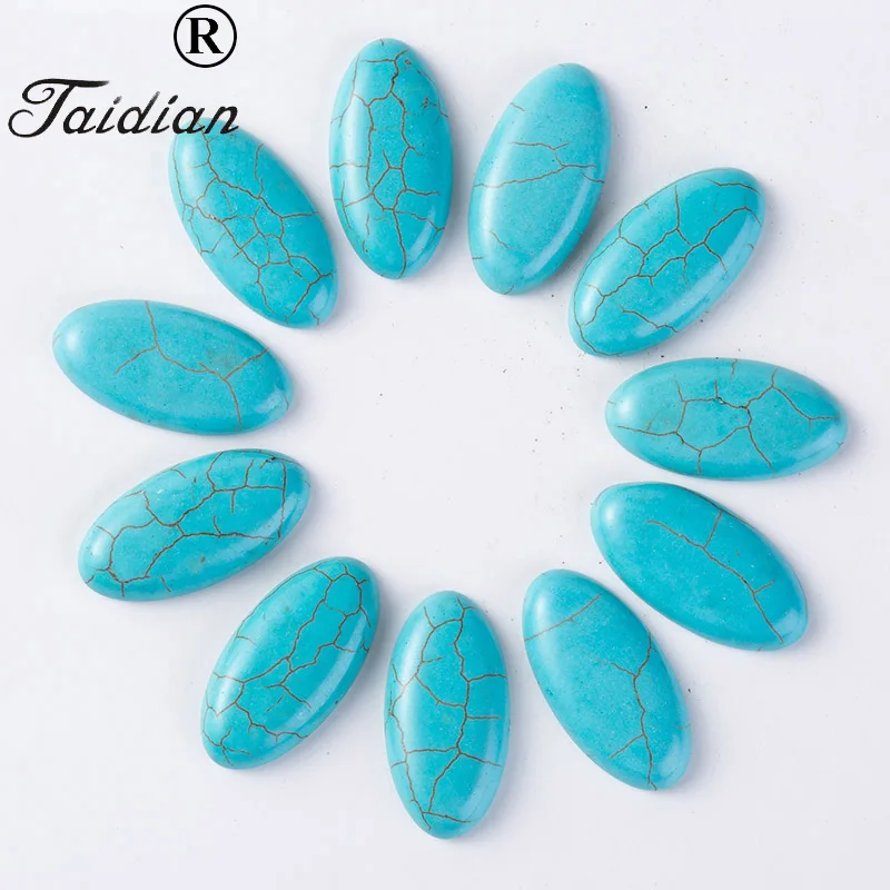 Богемный Стиль nativebeading Натуральный камень Howlite T urquoise кабошон без отверстия 28*18 мм