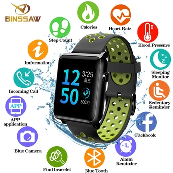 

BINSSAW Smartband Fitness Tracker Bracelet Activity Tracker Smart Watch Blood Oxygen Color LCD Watchband PK Miband smart watch