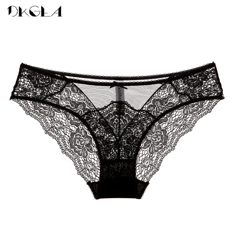 2018 New Hot Low-rise Transparent Panties Lace Embroidery Plus Size XL L M Briefs Women Green Underwear Sexy Temptation Panty