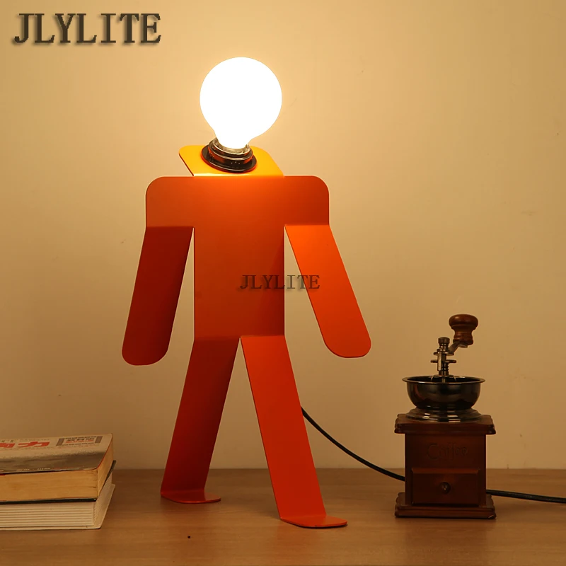 

Single Head Orange Painting Color Table Lamp for the Bedroom / Study Room / Foyer Modern Robot Decorate Dest Light