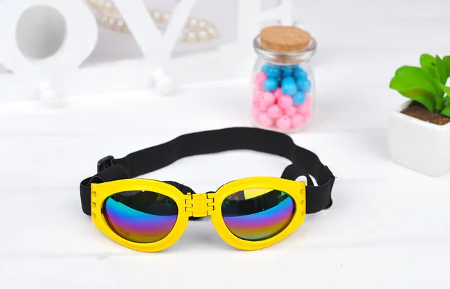 Fashion Pet Dog Sunglasses Costume Adjustable Foldable Medium Big Dog glasses Pet waterproof Protection UV Sunglasses 20S3 - Цвет: Цвет: желтый