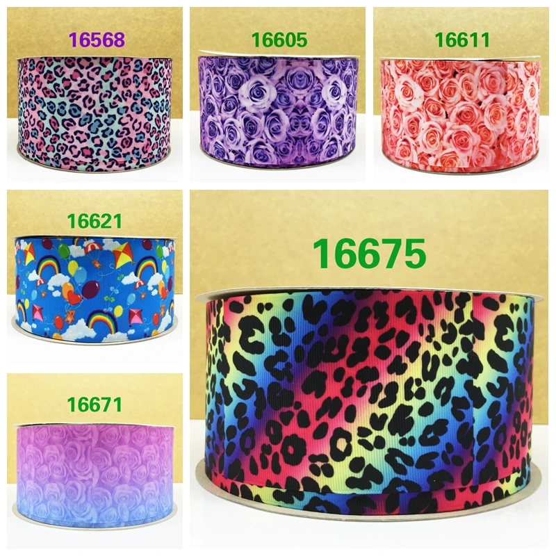 

Free shipping 50 yard cartoon printed grosgrain ribbon 16674