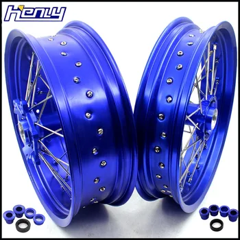 

3.5/4.25 17IN Supermotard Wheels Rim Set For KTM 125-530 2003 2005 07 09 11 13 15 17 2019 SX SXF XC XCW XCF EXC EXCF Hub Spokes