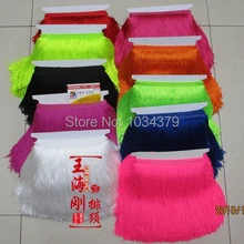 15 цветов, 20 см, ширина, полиэстер, 10 ярдов, одежда для латинских танцев, тонкая линия, бахрома, кружевная отделка, искусственный шелк, DIY принадлежности для рукоделия