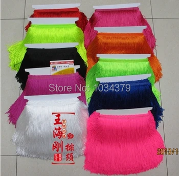 

15Colors 20CM Width Polyester 10Yards Latin Dance Apparel Thin Line Fringe Lace Trims Rayon DIY Manual Accessories