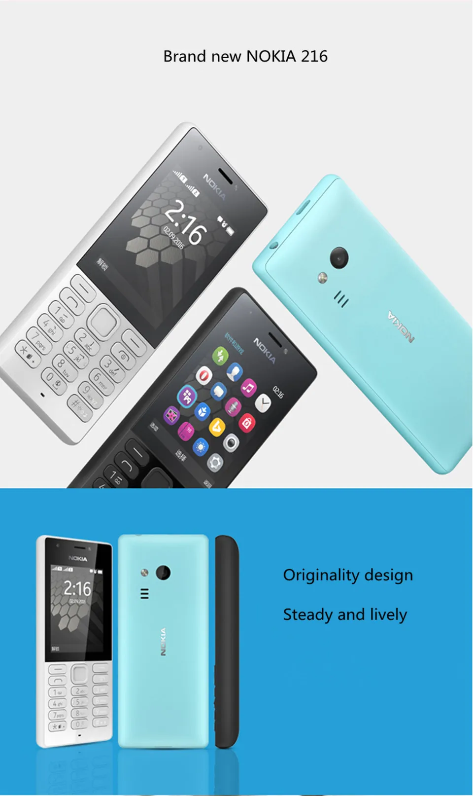 nokia 216 216ds gsm cift sim cift kamera 0 3mp 1020 mah cep telefonu