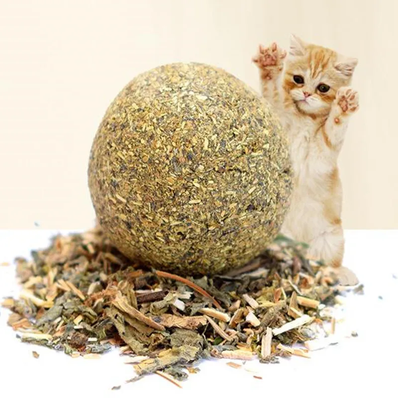 

1 pcs Cat Toy Natural Catnip Treat Ball Favor Home Chasing Pet Toys Healthy Safe 100% Edible Treating Dog Cat Training Tools
