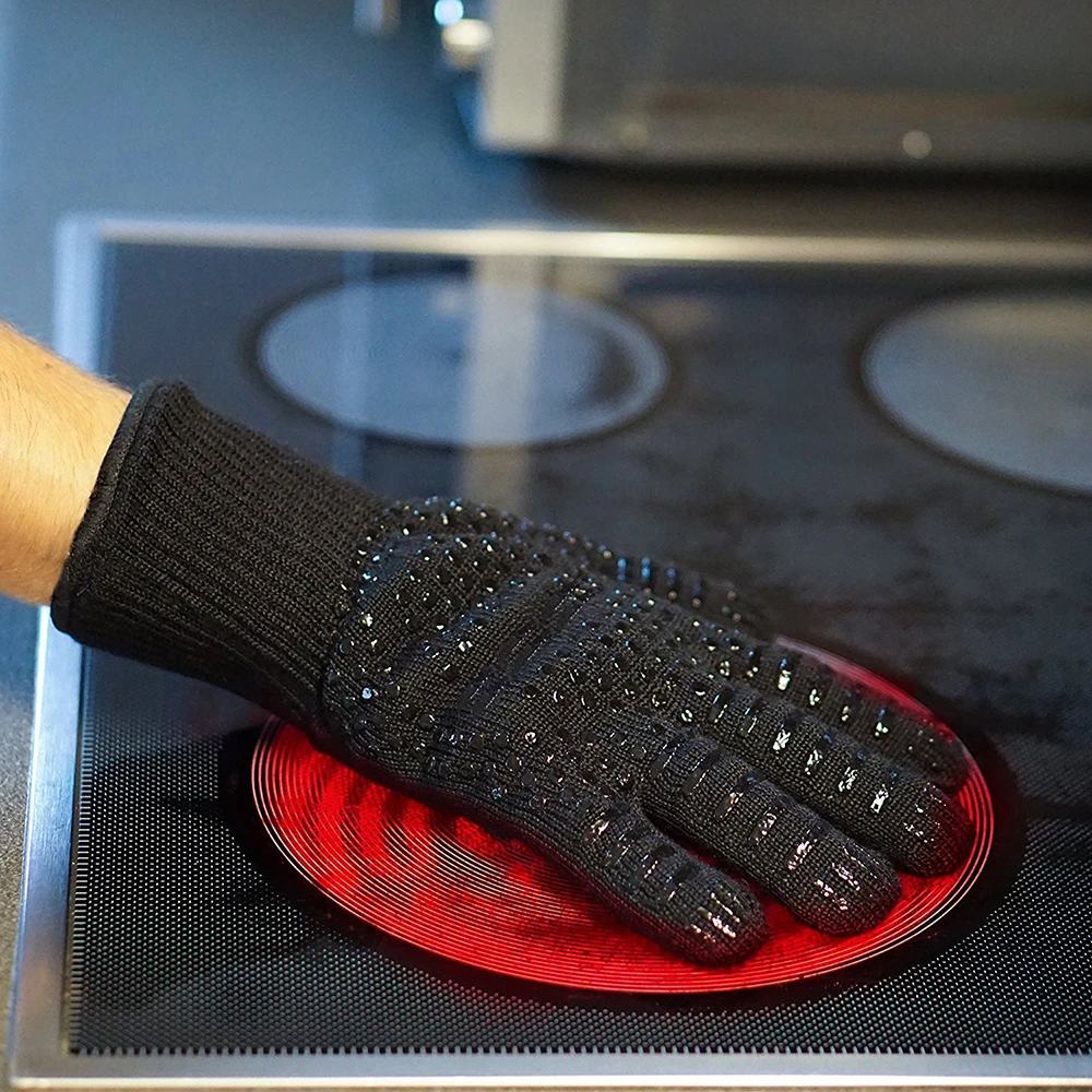 

Oven Gloves Silicone Heat Resistant Baking BBQ Grill Mitt Cotton Lining 1 Pair for kitchen baking tools