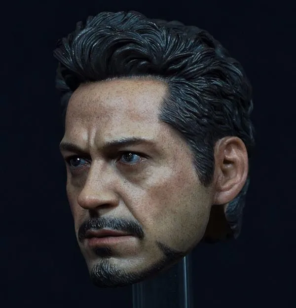 

Latest Style1/6 Scale Avengers Iron Man Tony Male Head sculpt Model Fit for 12" Action Figure Men Bodies