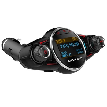 

Universal Bluetooth 4.0 Handsfree Car Kit MP3 Player FM Transmitter Support 2.1A Charging USB Round Jack AUX Audio Enter Output