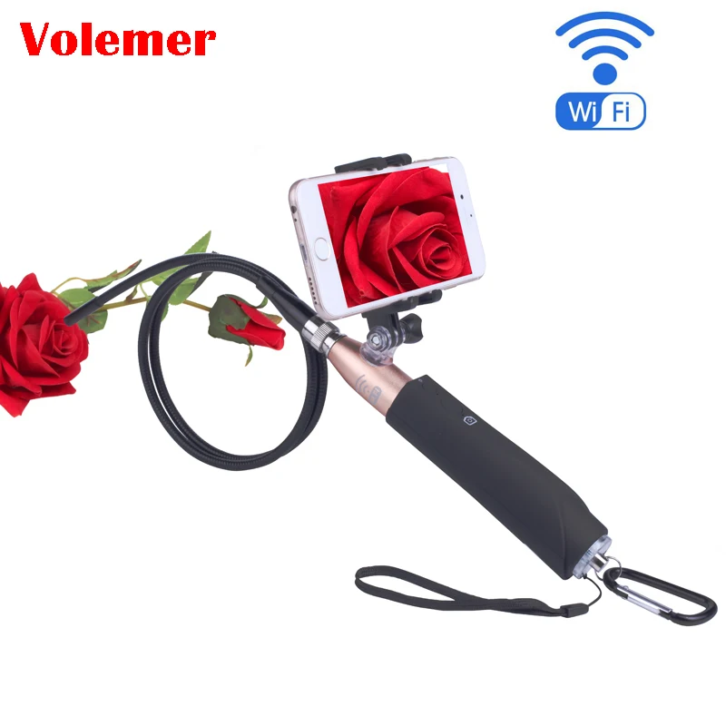 

F110 Volemer HD 720p wifi Handheld Endoscope 8mm Lens 6LED Waterproof Endoscope Inspection Camera 1m For Iphone IOS Android