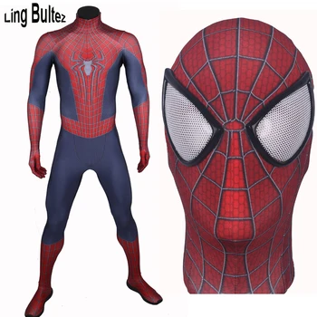 

Ling Bultez High Quality Custom Made Amazing Spiderman Spandex Suit Adult Hero Spiderman Costume For Halloween Party