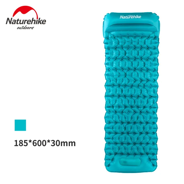 Naturehike сверхлегкий 20D с нейлоном о 585g Открытый Кемпинг коврик одной рукой пресс-надувной Пляжный матрас с подушкой Сверхлегкий надувной матрас 