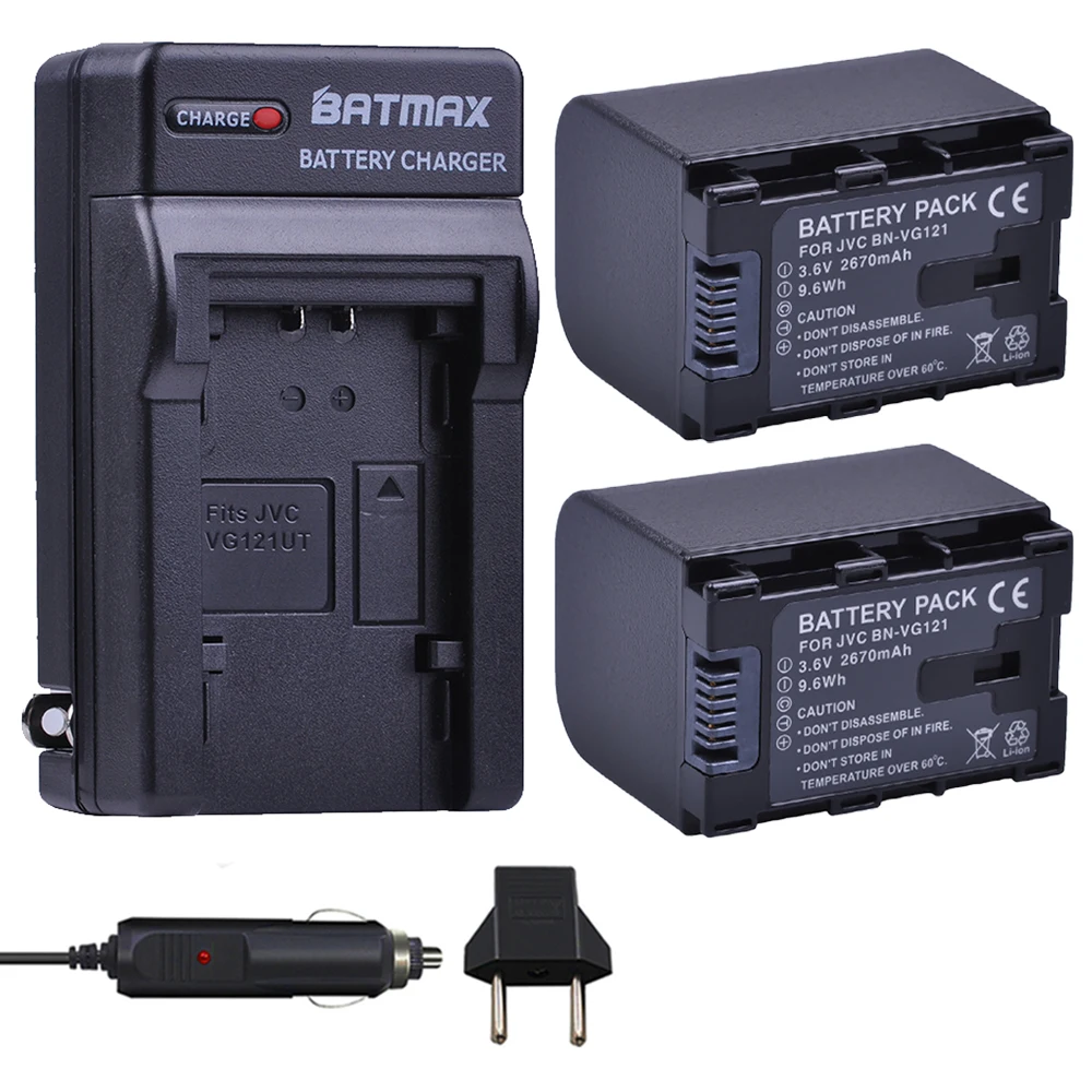 2 шт. батарея + зарядное устройство наборы для JVC BN VG121 VG121U VG121US VG138 VG138U VG138US VG107 N VG114