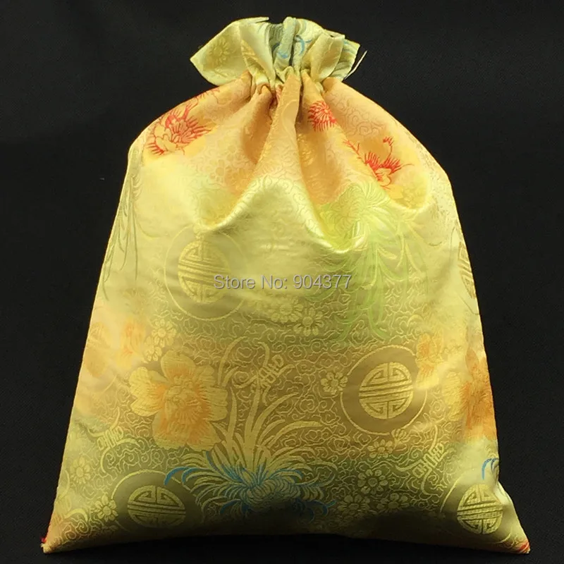 3 размера китайские сумки из шелкового шнурка для подарков Упаковочная сумка высокого качества очень большие рождественские подарочные сумки с подкладкой 10 шт./лот