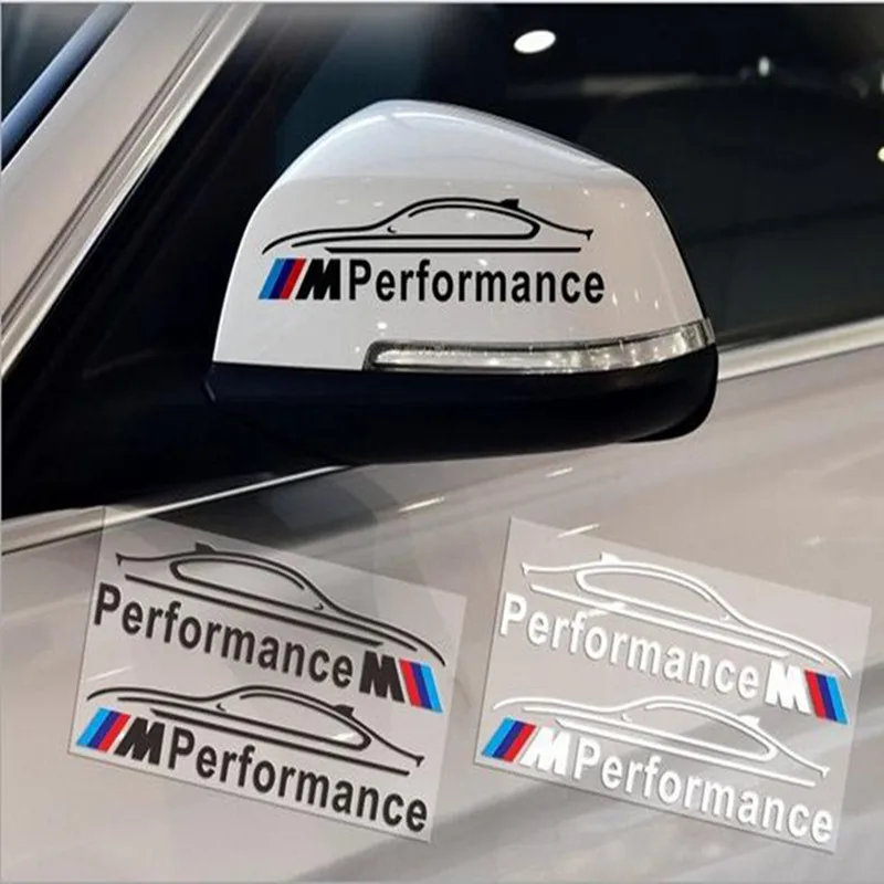 

2pcs M Power Performance car rearview mirror sticker for BMW 1 3 4 5 7 Series GT X1 X3 X4 X5 X6 F15 F16 F18 F10 F25 F30 F31 F34