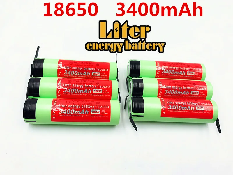 4 шт./лот 100% новый Оригинальный NCR18650B 3 7 v 3400 mAh 18650 литиевая аккумуляторная батарея