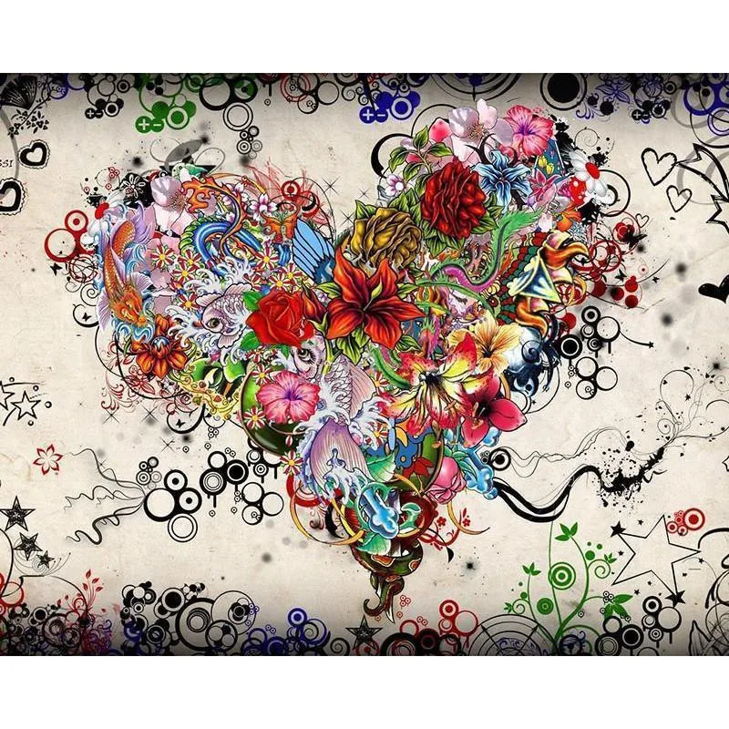 

DIY Diamond Painting Embroidery "Flower's Heart" Cross Stitch Square/Round Diamond Pattern Rhinestones Home Decoration GT