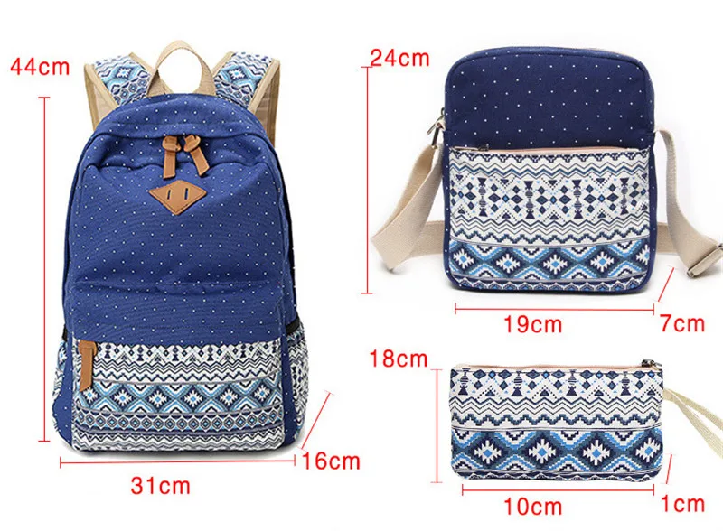 Альпинизмом Рюкзак Горячая Печать Женщины Милый Легкий Холст Bookbags Средней Школы