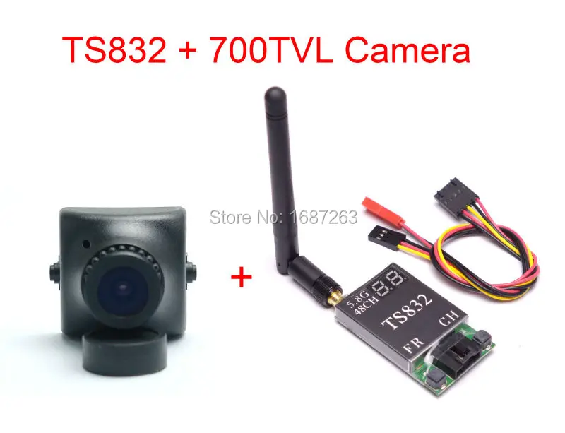 

TS832 5.8Ghz 48CH 600mW FPV AV Wireless Transmitter + 700TVL Camera w/ 2.8mm wide angle lens COMS for QAV-R 220 Quadcopter