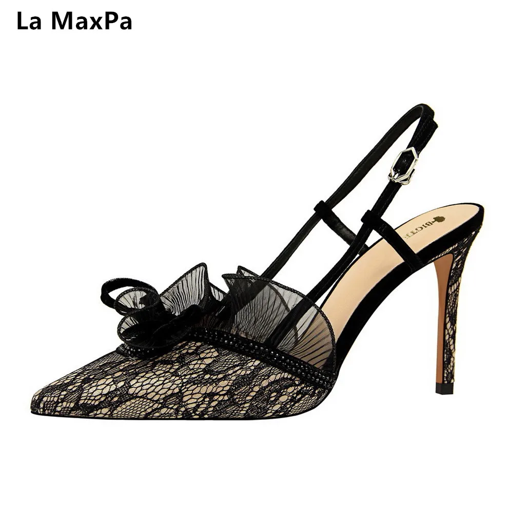 

Summer spring women shoes Fashionable Sexy Banquet High-heeled Shoes Slim-heeled High-heeled Water Diamond Lace Hollow Sandals