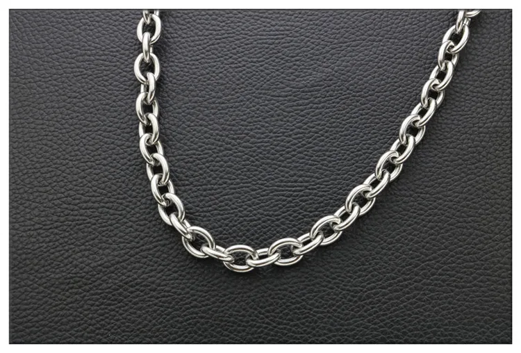 Fashion stainless steel non-weld thick wide cross chain ring interlocking chain large O-chain O-chain titanium steel hot sale