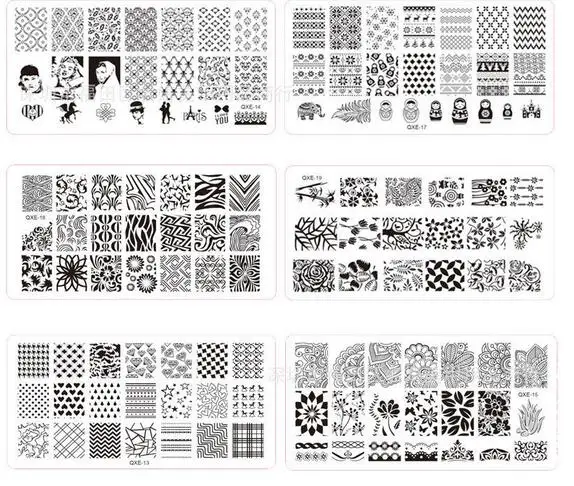 

20 desgins 7.5CM Nail Art Image Stamping Plates DIY Manicure Printing Template Plate Metal Plate