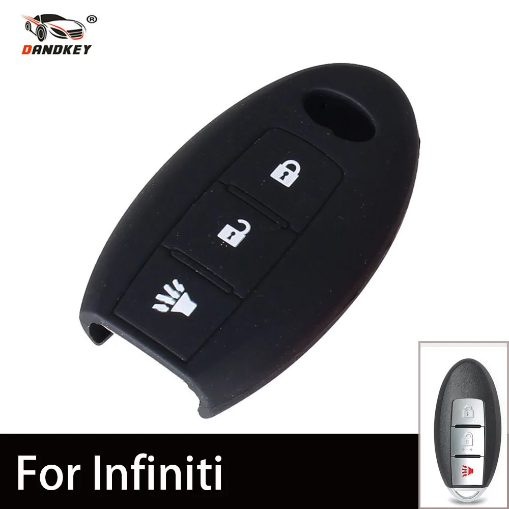

DANDKEY 3 Buttons Car Key Cover Silicone Case Cover For INFINITI EX35 FX35 FX45 G25 FX50 EX FX QX JX Key Cover