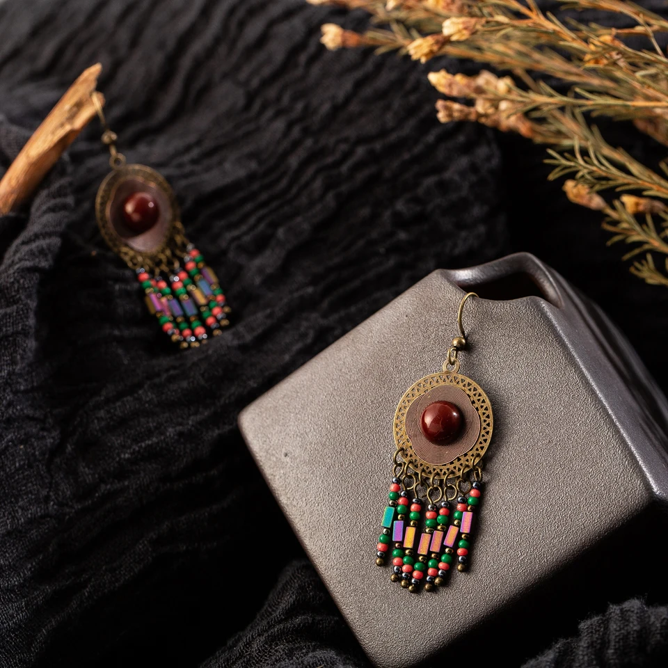EXYNLON серьги с кисточками женские модные ювелирные изделия большие новый богемный