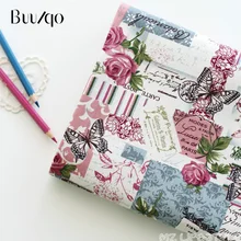 Buulqo хлопчатобумажная и льняная ткань с цветочным принтом и бабочкой в стиле ретро, винтажная хлопчатобумажная ткань 100*155 см