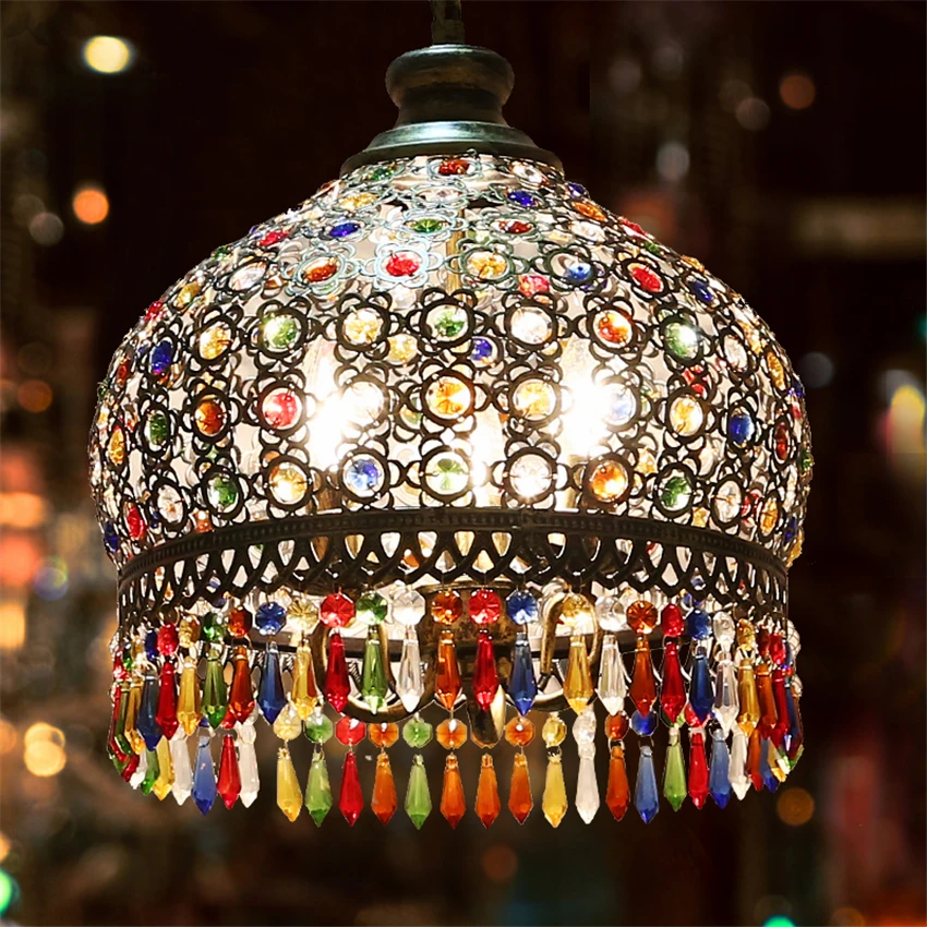 

LFH Creative Mediterranean style Pendant lights Bohemian suspension lamp bulbs Ceiling Drop Light cafe residential Lighting