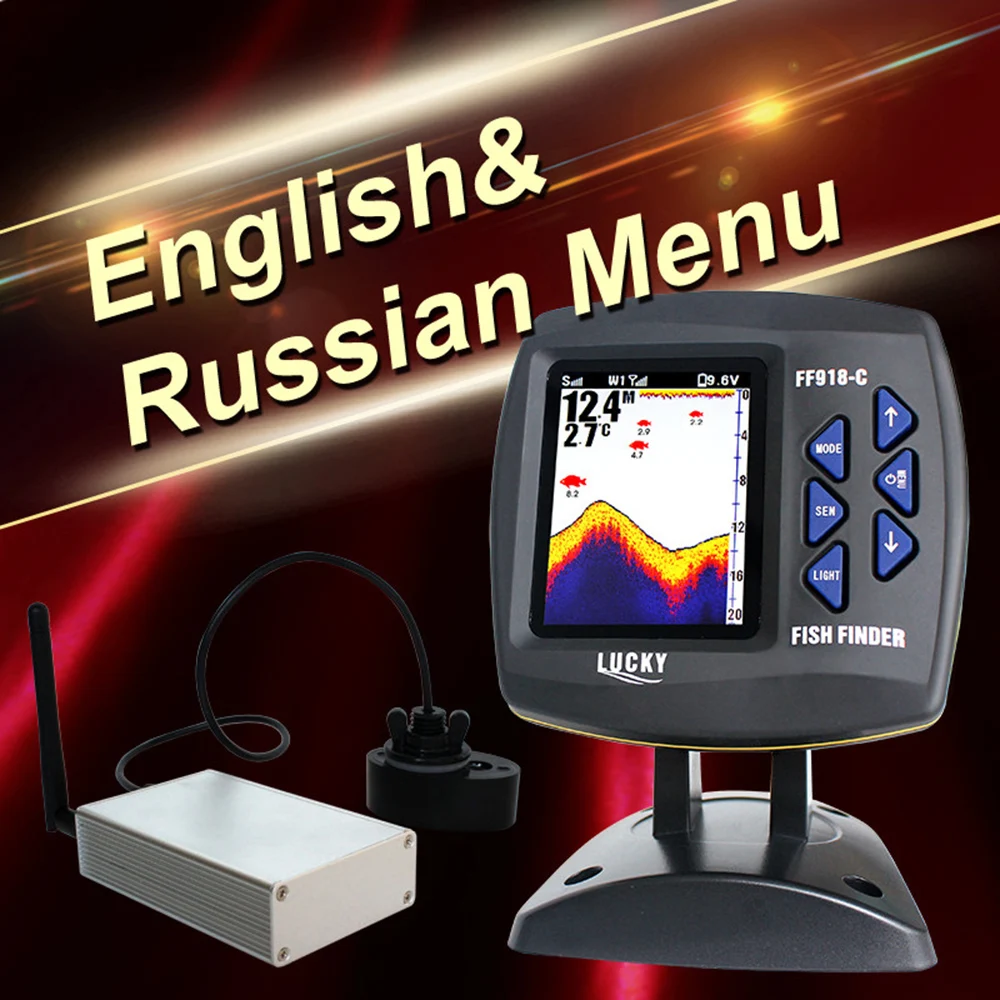 LUCKY fish finder 300 м беспроводной эхолот 3,5 дюймов TFT ЖК-дисплей датчик глубины датчик детектор рыбалки монитор FF918-CWL