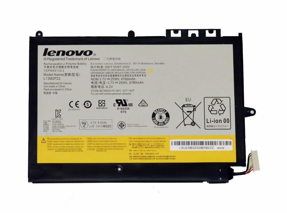 New Genuine Battery for LENOVO MIIX2 MIIX 3 10 series L13M2P22 L13N2P21 1ICP4/83/103-2 3.65V 6200mAh | Компьютеры и офис