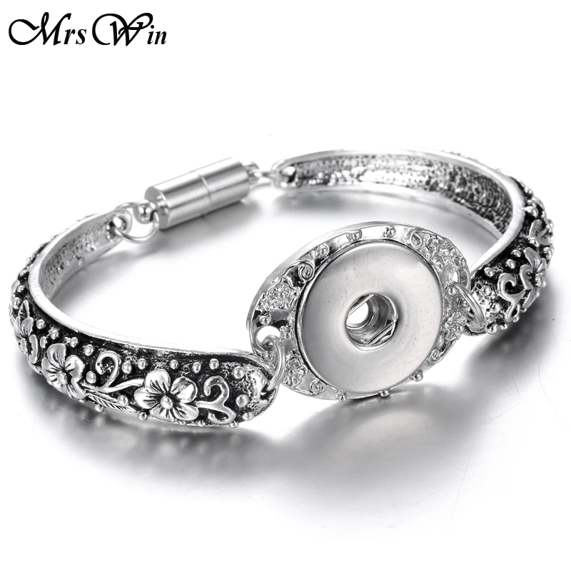 Snap Jewelry Silver 18mm Snap Buttons Bracelet 10 Designs Wholesale