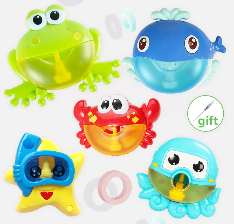 

Outdoor Bubble Frog&Crabs Baby Bath Toy Bubble Maker Swimming Bathtub Soap Machine Toys for Children With Music Water Toy