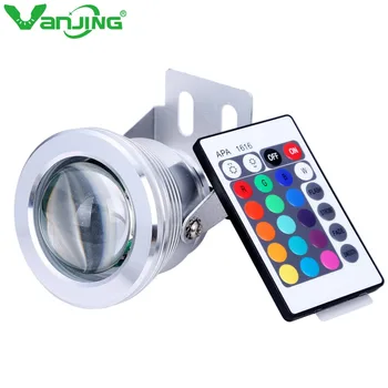

10W 12V RGB Underwater Fountain Pool Lamp Led Light 16 color change with 24key Remote controller Waterproof IP68 FREE SHIPPING