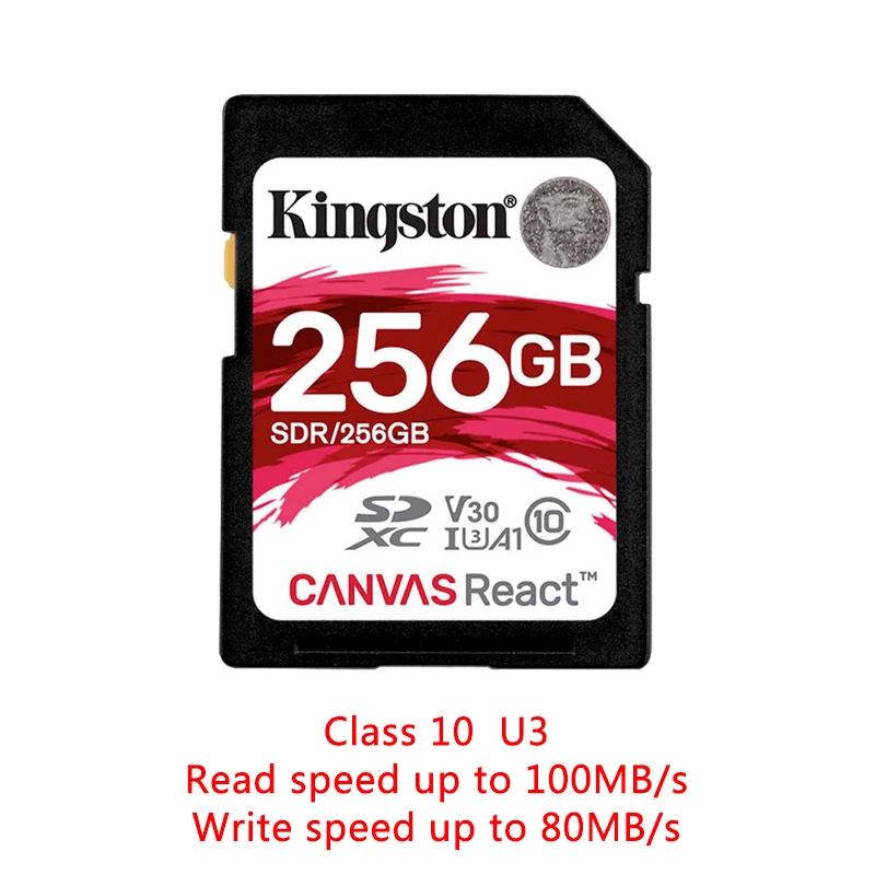 Kingston, 128 ГБ, sd-карта, 16 ГБ, карта памяти, класс 10, 64 ГБ, Карта памяти SDHC, SDXC, USH-I, HD видео, 32 ГБ, карта SD для камеры, 256 ГБ - Емкость: 256GB U3 100MB