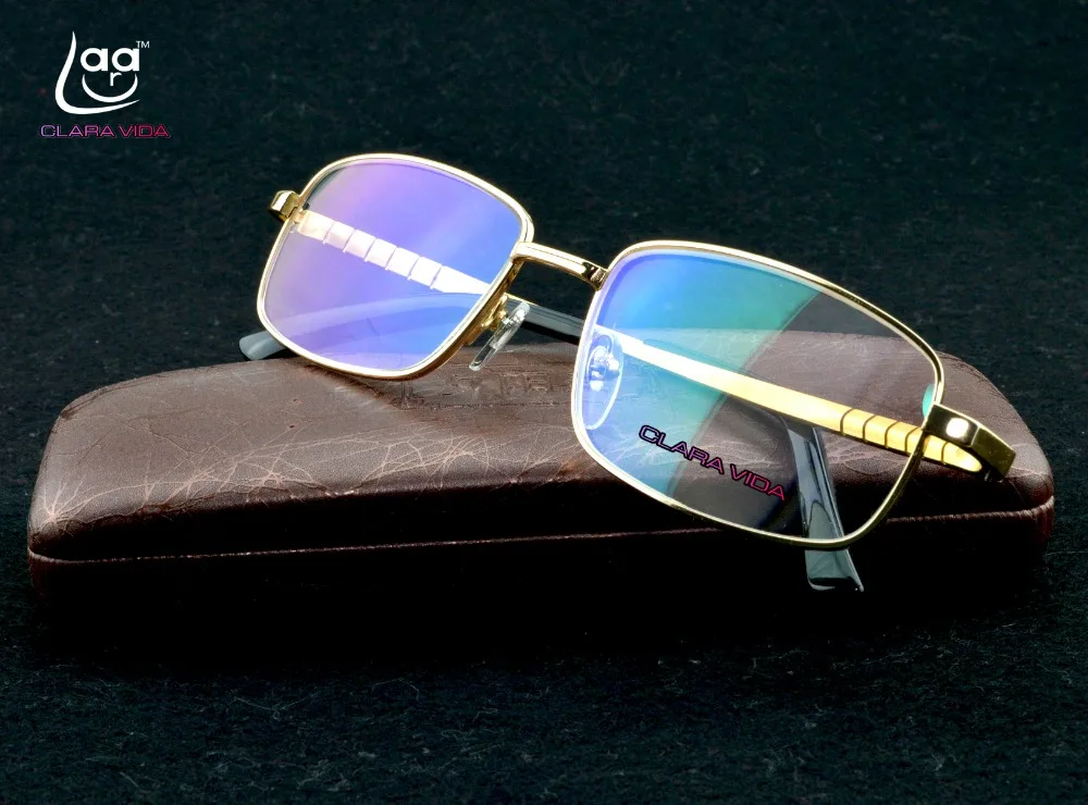 =CLARA VIDA=MEN GOLD AL-MG ANTI BLUE RAY COMPUTER EYE PROTECTION HIGH QUALITY READING GLASSES +1 +1.5 +2 +2.5 +3 +3.5 +4 | Аксессуары