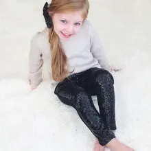 Черные брюки ручной работы для девочек, модные брюки с блестками, детская одежда, леггинсы с золотыми или серебряными блестками, леггинсы с блестками
