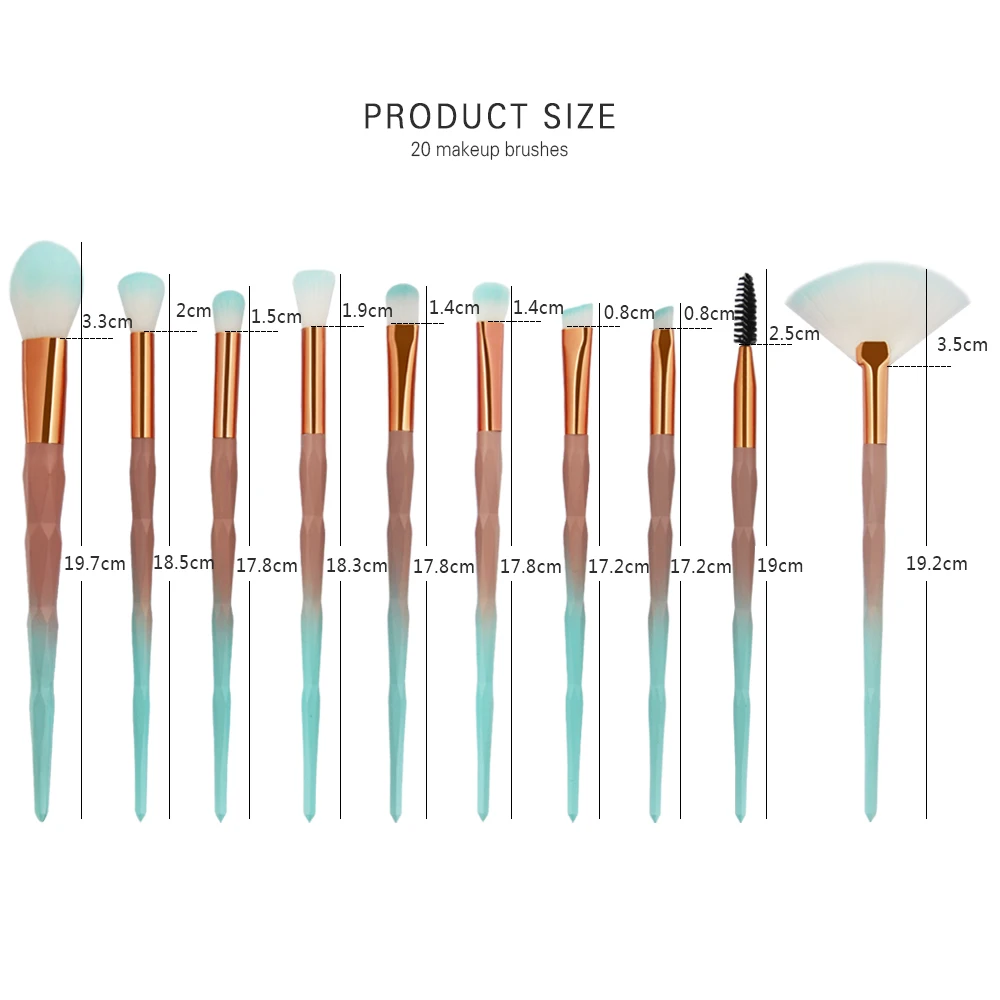 MAANGE 20/21 шт. кисти для макияжа Diamond Pro Русалка кисть Тени пудра основа для подводки для глаз Красота Make Up Инструменты