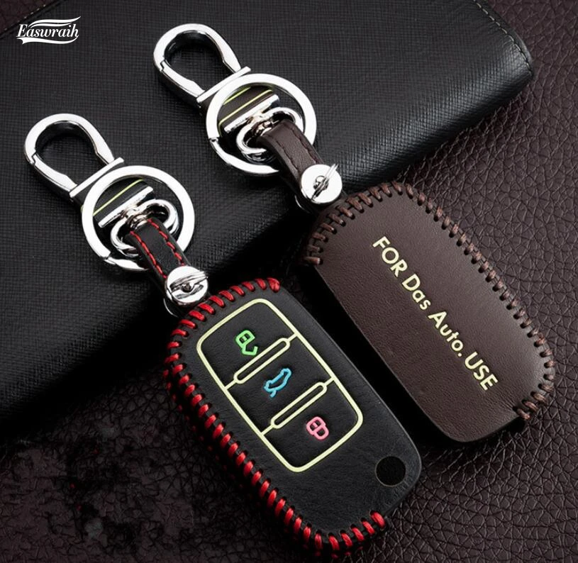 Gift Car Luminous Key Cover Case For VW Volkswagen Golf 7 MK7 Touran Sportagen GT Tiguan Passat B5 Caddy Bora Polo Accessories