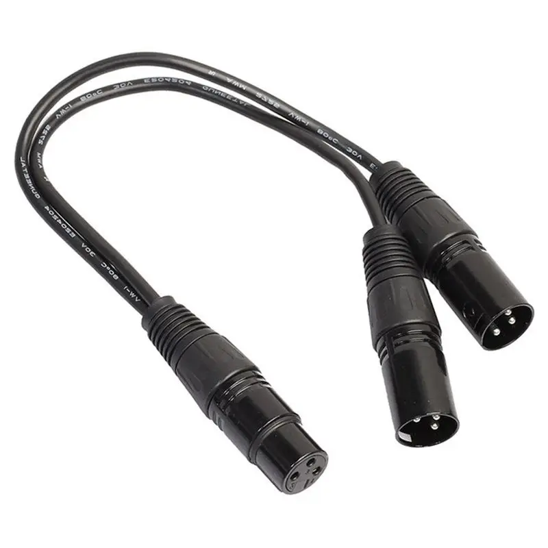 3 Pin XLR Женский Джек двойной 2 штекер Y сплиттер Переходный кабель Шнур 1Ft Новый