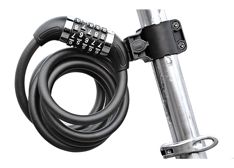 

5 Letters Code Lock Bicycle Accessories Combination Coiled Bike Bicycle Steel Cable Lock Cycling Password Lock