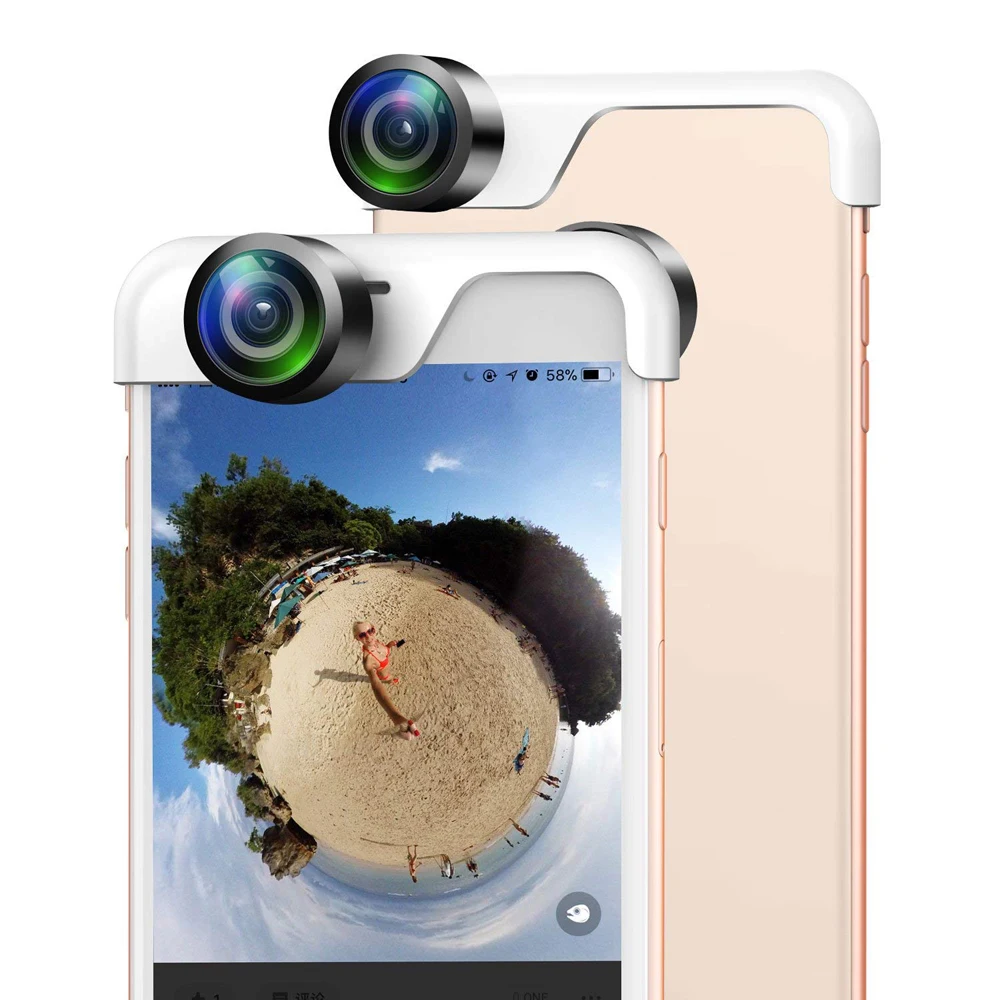 

Hyleton HD Phone Camera Lenses Wide Angle Lens with clip dual camera for iphone7/8/x 360 Degree Panoramic Lens app control