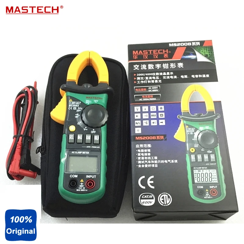 

Mastech MS2208 Harmonic Power Clamp Meter Tester Multimeter Trms Kva Kvar Pf