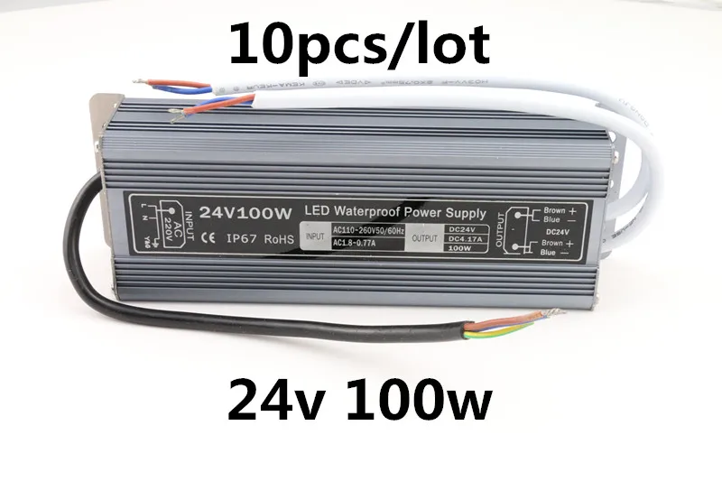 

10 DC 24V 100W waterproof IP67 led driver Access control driver adapter led light transformer 4.2A power charger for leds